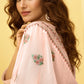 Pale Pink Kashmiri Embroidered Georgette Straight Pant Suit