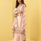 Pale Pink Kashmiri Embroidered Georgette Straight Pant Suit