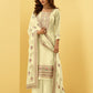 Butter Yellow Kashmiri Embroidered Georgette Straight Pant Suit
