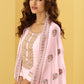 Blush Pink Kashmiri Embroidered Georgette Straight Pant Suit