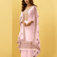 Blush Pink Kashmiri Embroidered Georgette Straight Pant Suit