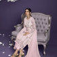 Powder Pink Heavy Embroidered Georgette Straight Pant Suit