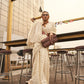 Off White Viscose Linen Handloom Saree With Handmade Tassels