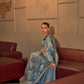 Blue Dual Shade Handloom Woven Kanjivaram Silk Saree