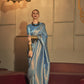 Blue Dual Shade Handloom Woven Kanjivaram Silk Saree