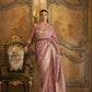Salmon Pink Elliptic Zari Woven Satin Silk Saree
