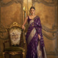 Purple Elliptic Zari Woven Satin Silk Saree