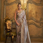 Pastel Light Purple Elliptic Zari Woven Satin Silk Saree