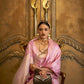 Lemonade Pink Elliptic Zari Woven Satin Silk Saree