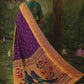 Mystic Magenta Paithani Saree With Embroidered Blouse