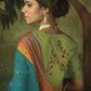 Wintergreen Blue Paithani Saree With Embroidered Blouse
