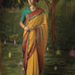 Mustard Yellow Paithani Saree With Embroidered Blouse