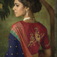 Berry Blue Paithani Saree With Embroidered Blouse