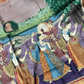 Light Mauve Pure Dupion Silk Saree With Madhubani Prints & Paithani Muniya Border