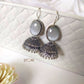 Harteeij Oval Monalisa Stone German Silver Jhumkis