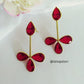 Tanvi Glossy Stones Quadra Petals Statement Earrings