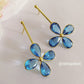 Charvi Glossy Stones Quadra Petals Statement Earrings