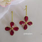 Charvi Glossy Stones Quadra Petals Statement Earrings