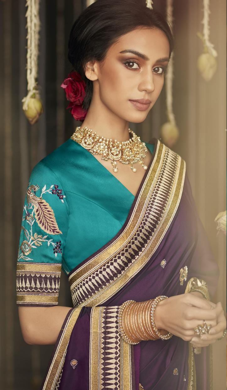 Designer blouse in silk saree sale
