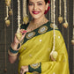 Biscotti Yellow Silk Saree With Designer Blouse