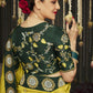 Biscotti Yellow Silk Saree With Designer Blouse