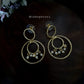 Krisha Golden Polish Circular Hoops Statement Earrings