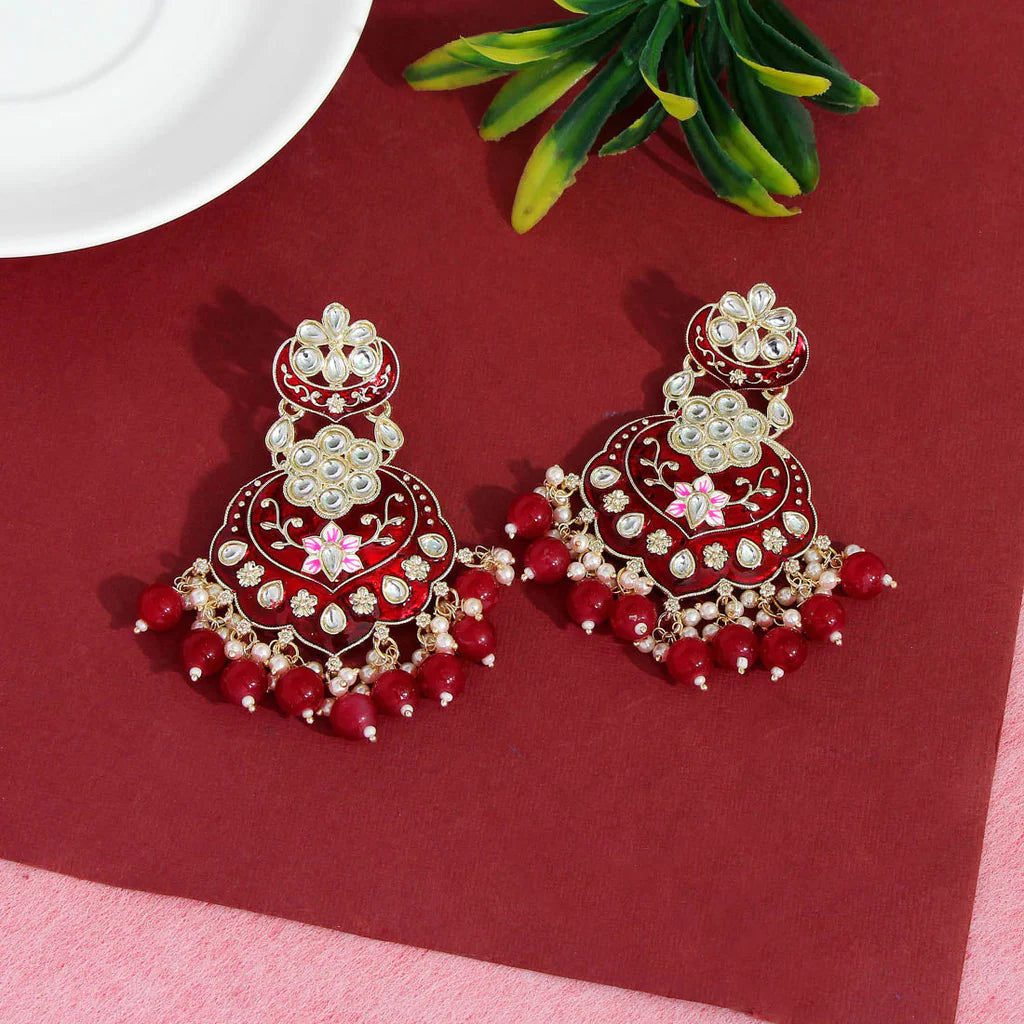 Ashwini Handcrafted Meenakari Kundan Earrings