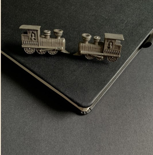Retro Engine Oxidized German Silver Statement Earrings