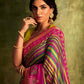 Multicolor Striped Saree With Embroidered Blouse