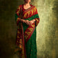 Green & Red Paithani Saree With Embroidered Blouse