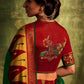 Green & Red Paithani Saree With Embroidered Blouse