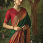 Emerald Green Paithani Saree With Embroidered Blouse