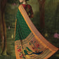 Emerald Green Paithani Saree With Embroidered Blouse