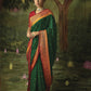 Emerald Green Paithani Saree With Embroidered Blouse
