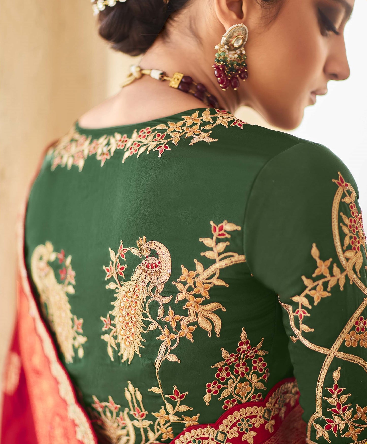 Bridal Red Banarasi Silk Saree With Designer Blouse