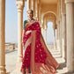 Bridal Red Banarasi Silk Saree With Designer Blouse
