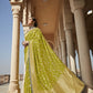 Bright Green Banarasi Silk Saree With Designer Blouse