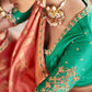 Chestnut Peach Banarasi Silk Saree With Designer Blouse