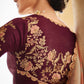 Apricot Peach Banarasi Silk Saree With Designer Blouse