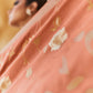 Apricot Peach Banarasi Silk Saree With Designer Blouse
