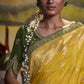 Mustard Yellow Banarasi Silk Saree With Designer Blouse