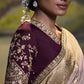 Light Lavendar Banarasi Silk Saree With Designer Blouse