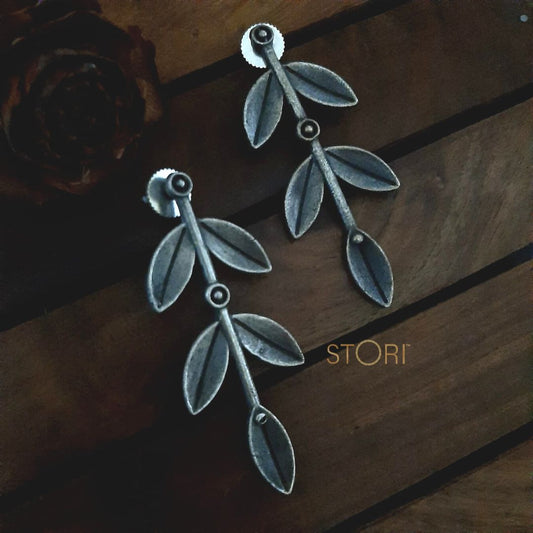 Silver Twig SLA Oxidised Earrings