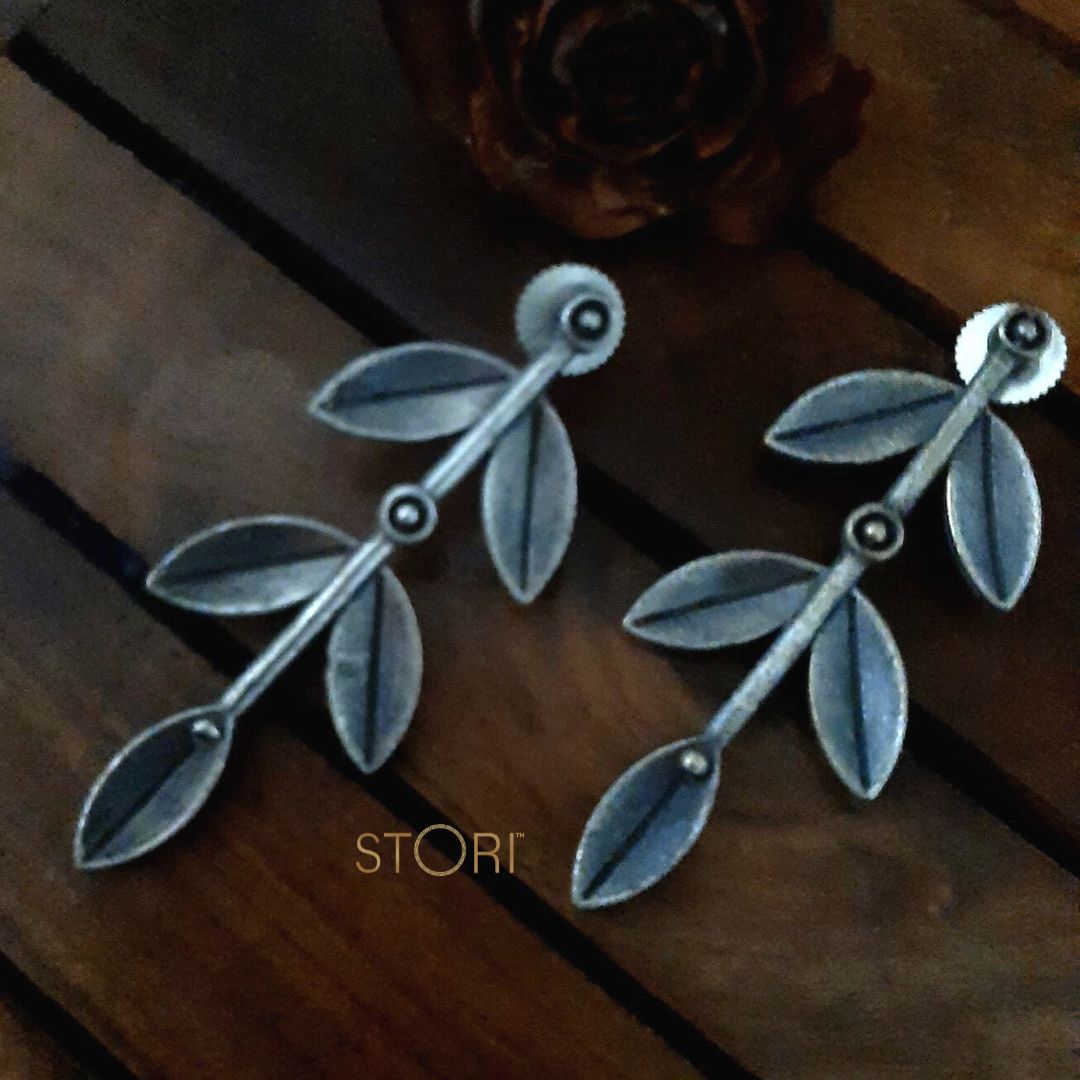 Silver Twig SLA Oxidised Earrings