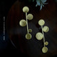 Golden Dots Twig Statement Earrings