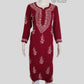 Maroon Soft Rayon Handcrafted Chikankari Kurti