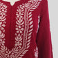 Maroon Soft Rayon Handcrafted Chikankari Kurti