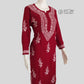 Maroon Soft Rayon Handcrafted Chikankari Kurti