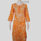 Bloom Mango Yellow Printed Mulmul Cotton Chikankari Kurti