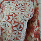 Floral Printed Tomato Red Cotton Chikankari Short Kurti with Dori
